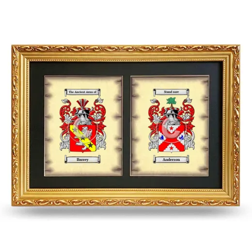 Double Coat of Arms Framed - Gold