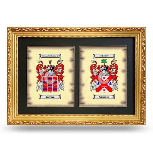 Double Coat of Arms Framed - Gold
