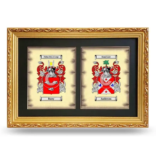 Double Coat of Arms Framed - Gold