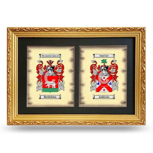 Double Coat of Arms Framed - Gold
