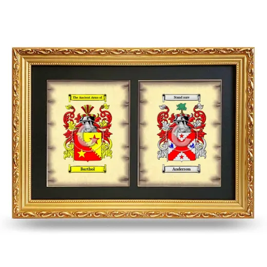 Double Coat of Arms Framed - Gold