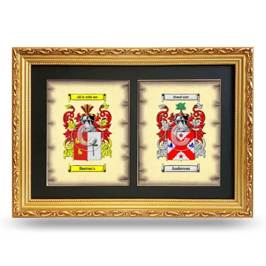 Double Coat of Arms Framed - Gold