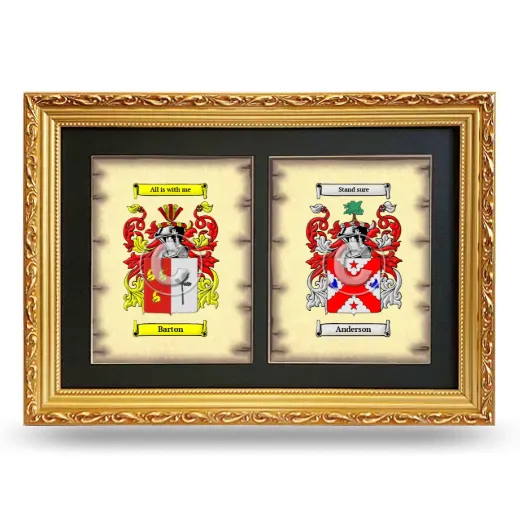 Double Coat of Arms Framed - Gold