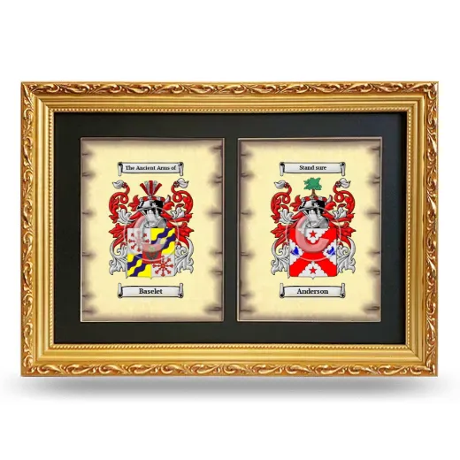 Double Coat of Arms Framed - Gold