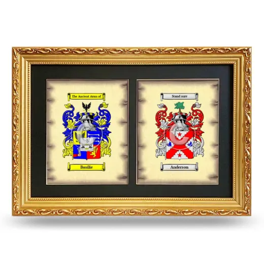 Double Coat of Arms Framed - Gold