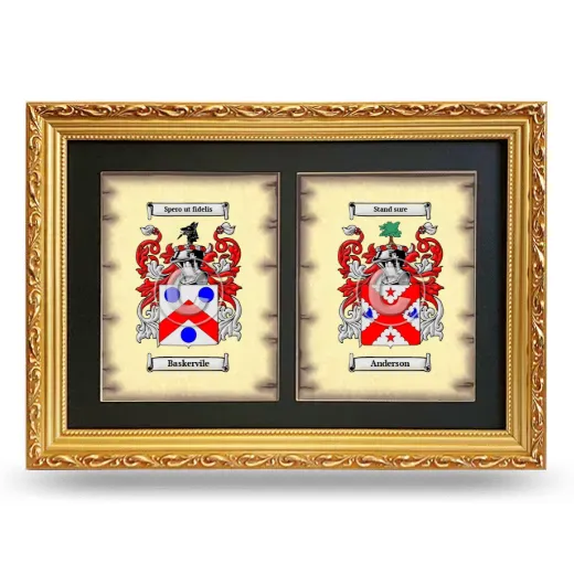 Double Coat of Arms Framed - Gold