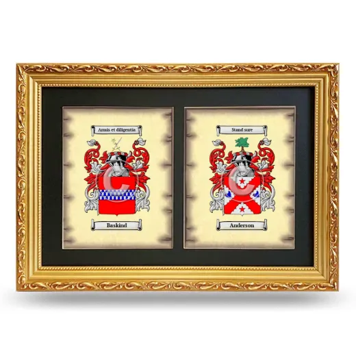 Double Coat of Arms Framed - Gold