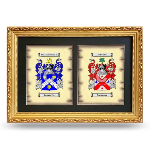 Double Coat of Arms Framed - Gold