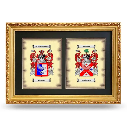 Double Coat of Arms Framed - Gold