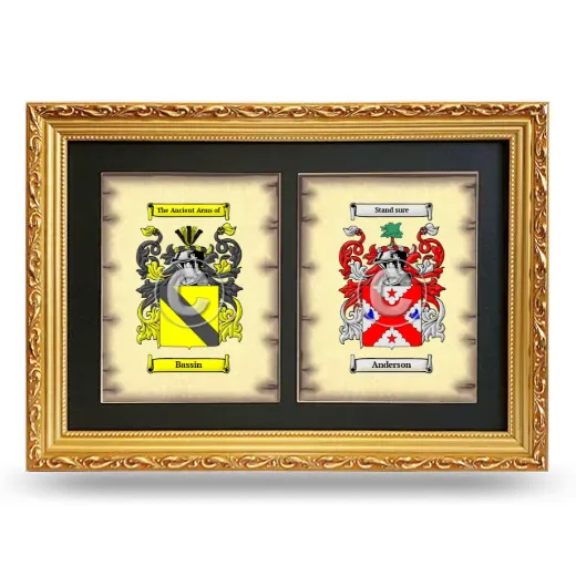 Double Coat of Arms Framed - Gold