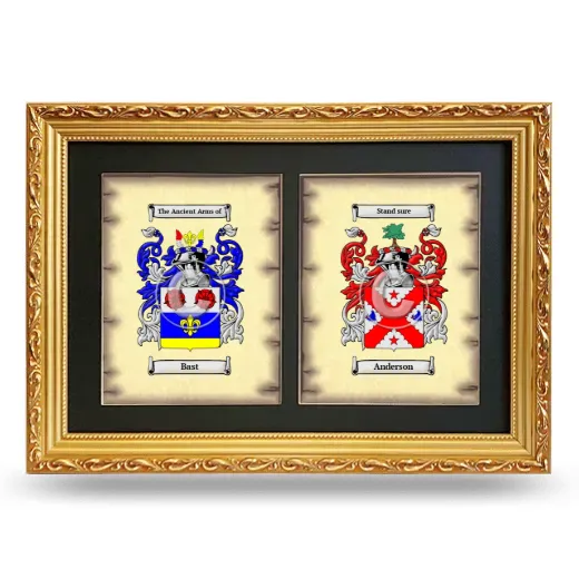 Double Coat of Arms Framed - Gold