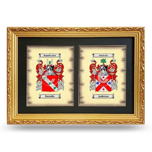 Double Coat of Arms Framed - Gold