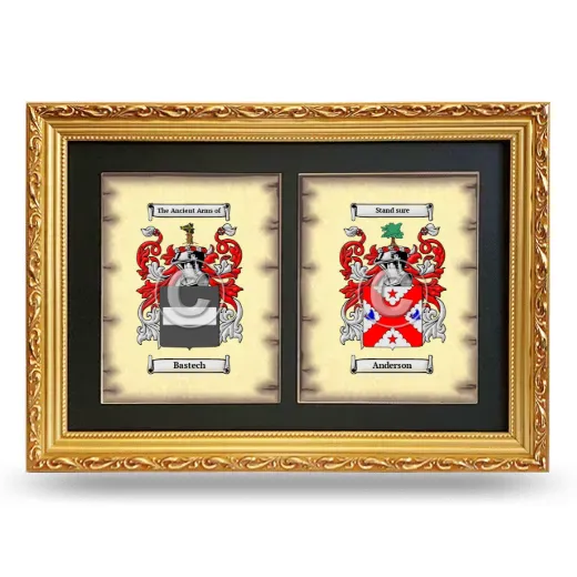 Double Coat of Arms Framed - Gold