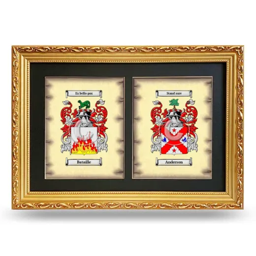 Double Coat of Arms Framed - Gold
