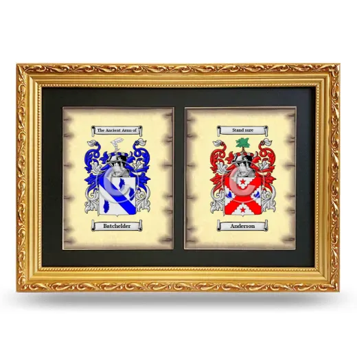 Double Coat of Arms Framed - Gold