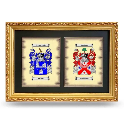 Double Coat of Arms Framed - Gold
