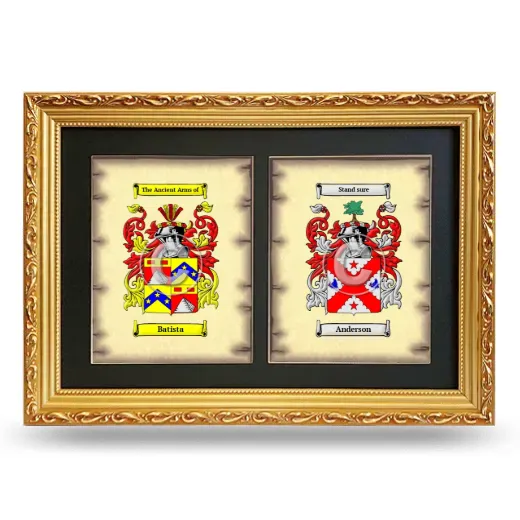 Double Coat of Arms Framed - Gold