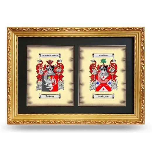 Double Coat of Arms Framed - Gold
