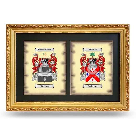 Double Coat of Arms Framed - Gold