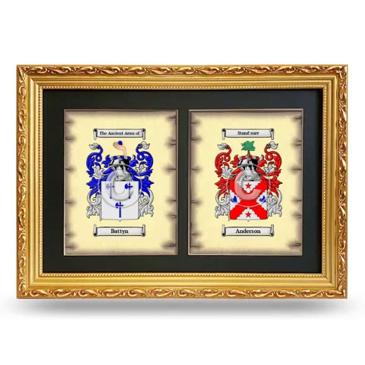 Double Coat of Arms Framed - Gold