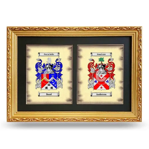 Double Coat of Arms Framed - Gold