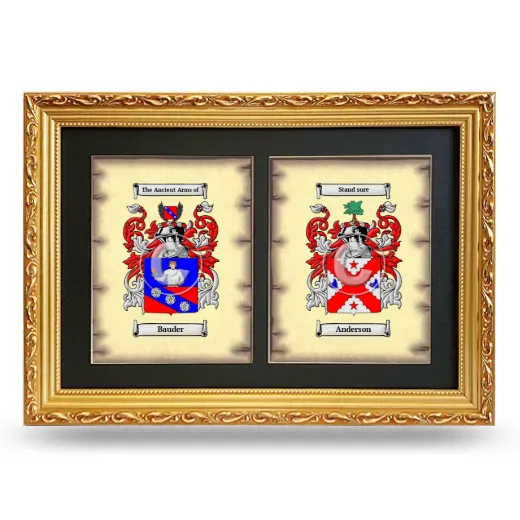 Double Coat of Arms Framed - Gold