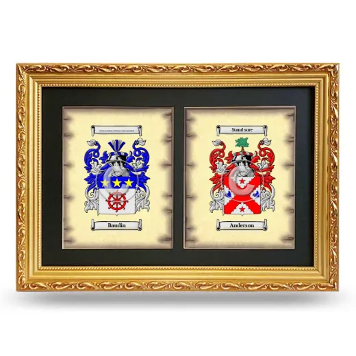 Double Coat of Arms Framed - Gold