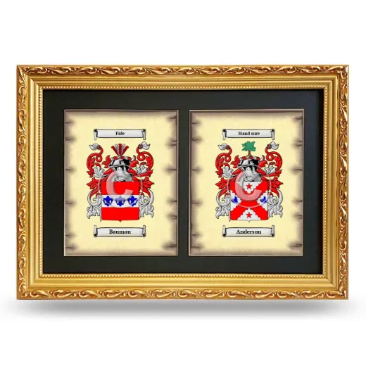 Double Coat of Arms Framed - Gold