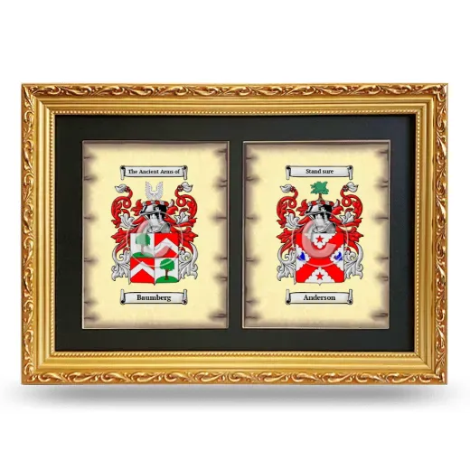 Double Coat of Arms Framed - Gold