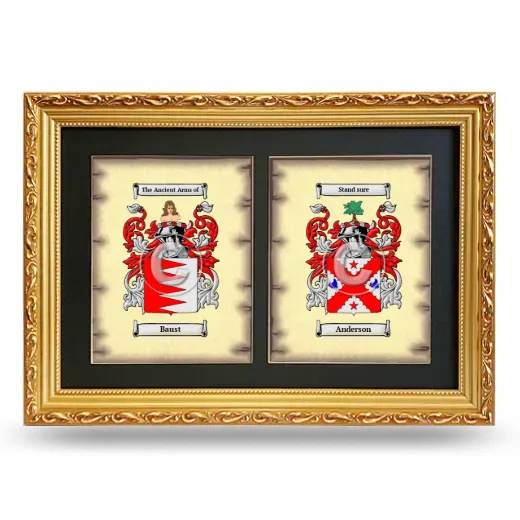 Double Coat of Arms Framed - Gold