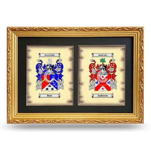 Double Coat of Arms Framed - Gold