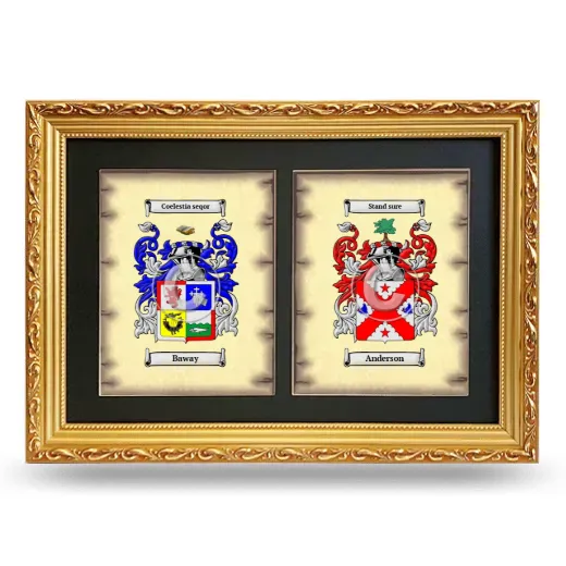 Double Coat of Arms Framed - Gold
