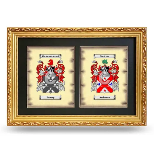 Double Coat of Arms Framed - Gold