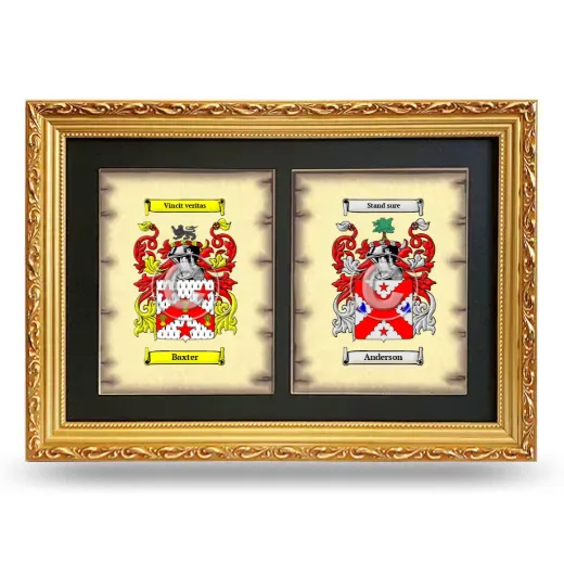 Double Coat of Arms Framed - Gold
