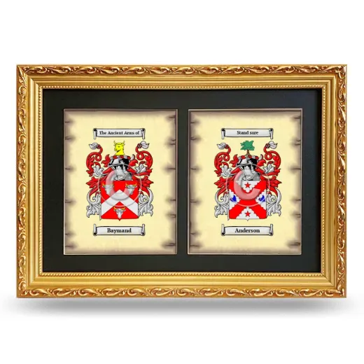 Double Coat of Arms Framed - Gold