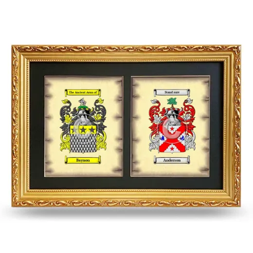 Double Coat of Arms Framed - Gold