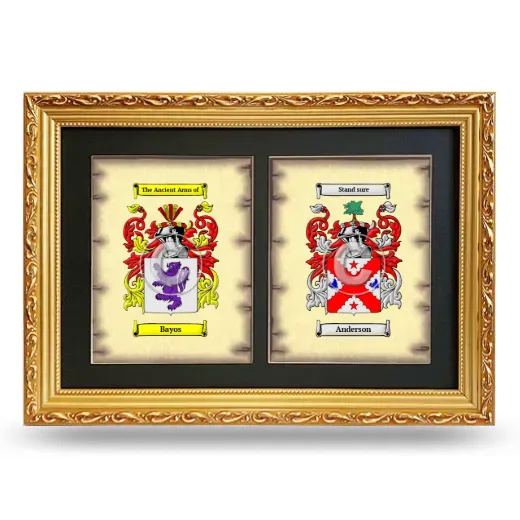 Double Coat of Arms Framed - Gold