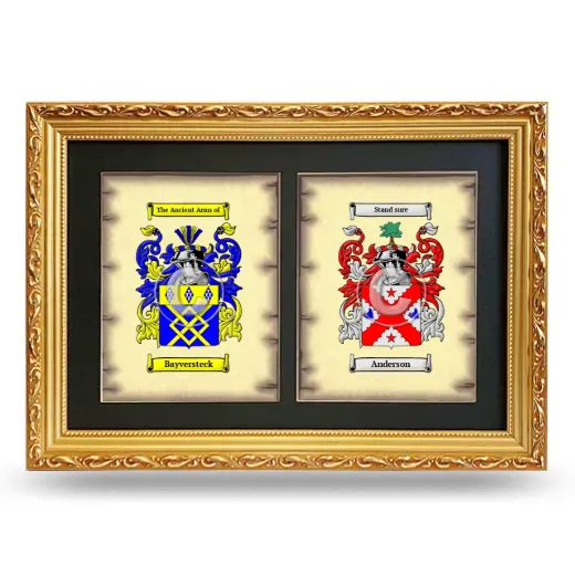 Double Coat of Arms Framed - Gold
