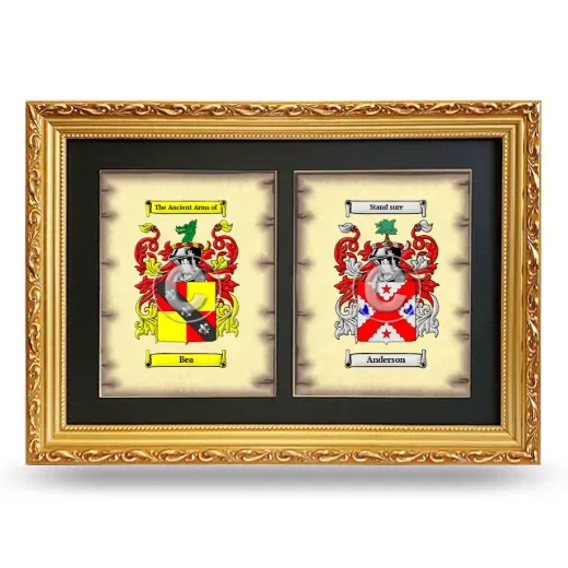 Double Coat of Arms Framed - Gold