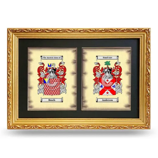 Double Coat of Arms Framed - Gold