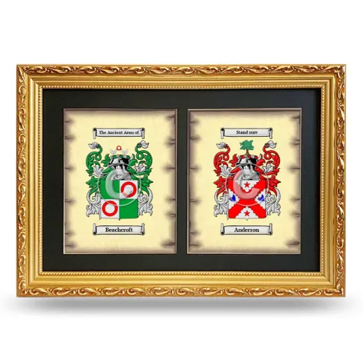 Double Coat of Arms Framed - Gold