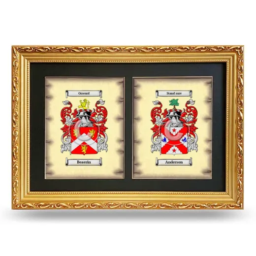 Double Coat of Arms Framed - Gold
