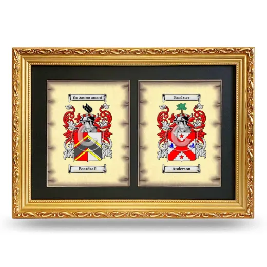 Double Coat of Arms Framed - Gold