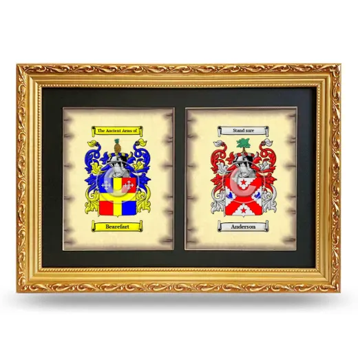 Double Coat of Arms Framed - Gold
