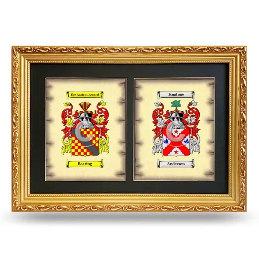 Double Coat of Arms Framed - Gold