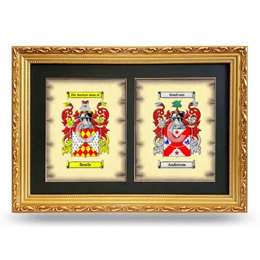 Double Coat of Arms Framed - Gold