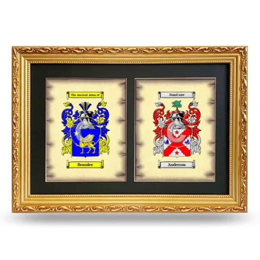 Double Coat of Arms Framed - Gold