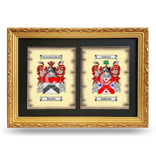 Double Coat of Arms Framed - Gold