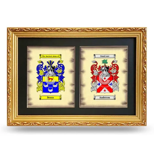 Double Coat of Arms Framed - Gold