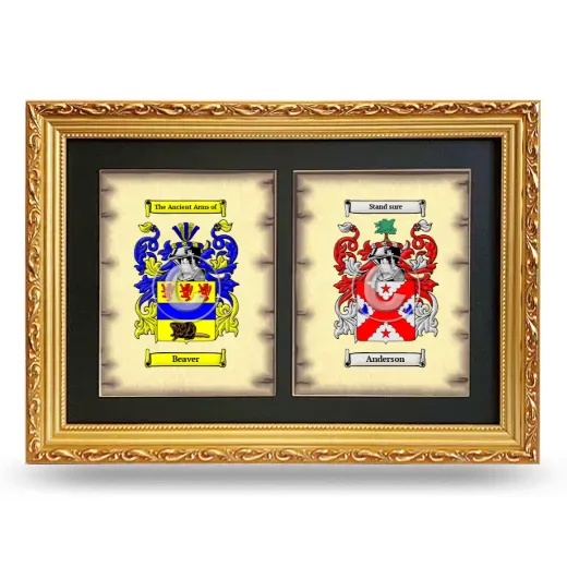 Double Coat of Arms Framed - Gold
